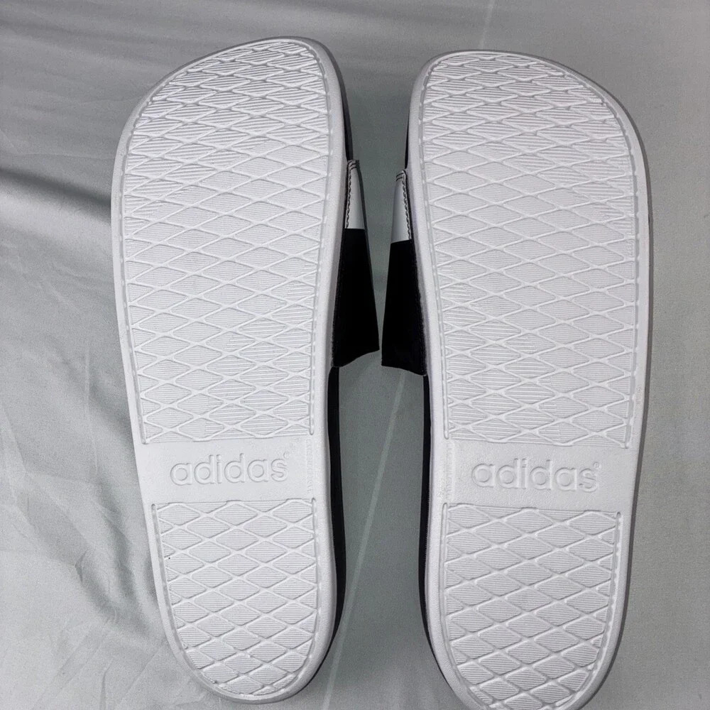Adidas Adilette Comfort Slides Black‎ And White Men’s Size 18 NWT